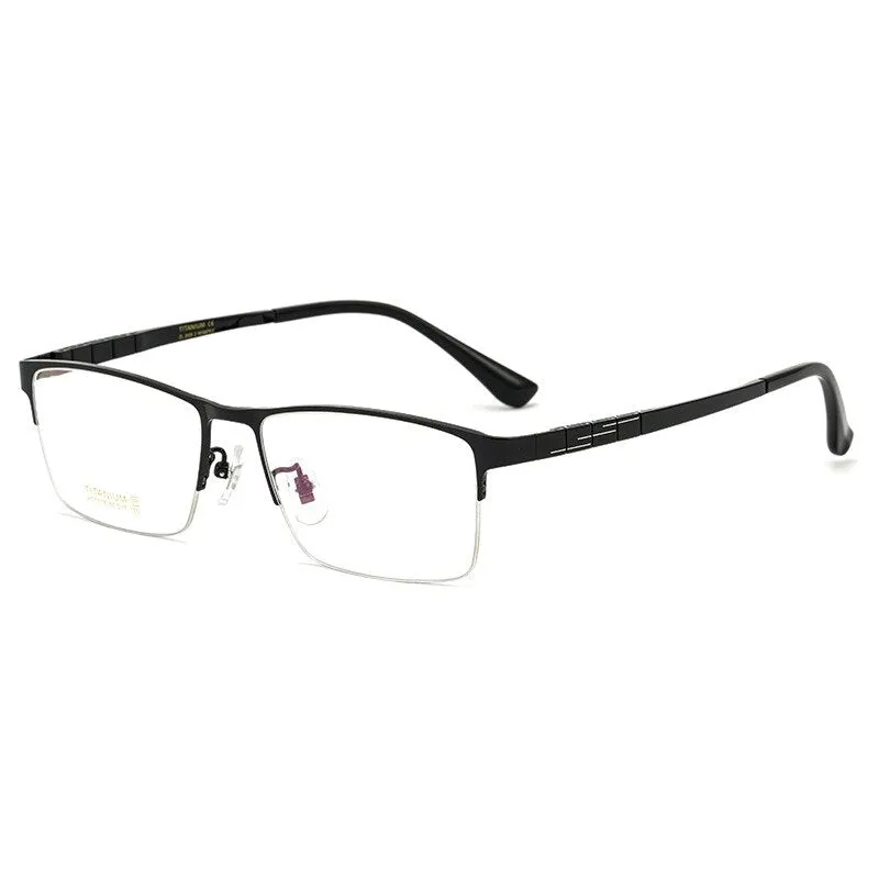 Yimaruili Unisex Semi Rim Round Titanium IP Frame Eyeglasses  HT0178