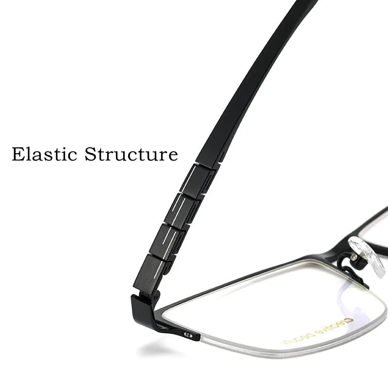 Yimaruili Unisex Semi Rim Round Titanium IP Frame Eyeglasses  HT0178